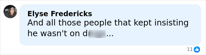 Screenshot of a social media comment by Elyse Fredericks discussing Tylor Chase&rsquo;s hospitalization and related controversy.