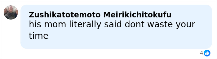 Comment from Zushikatotemoto Meirikichitokufu sharing a statement about not wasting time related to Tylor Chase&rsquo;s hospitalization.