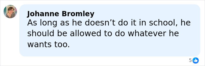 Comment by Johanne Bromley expressing that a high school teacher&rsquo;s costume photos sparked outrage among parents online.