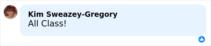 User profile picture of Kim Sweazey-Gregory with a comment All Class on a social media post about Kate Hudson's dress detail. User profile picture of Kim Sweazey-Gregory with a comment All Class on a social media post about Kate Hudson's dress detail.