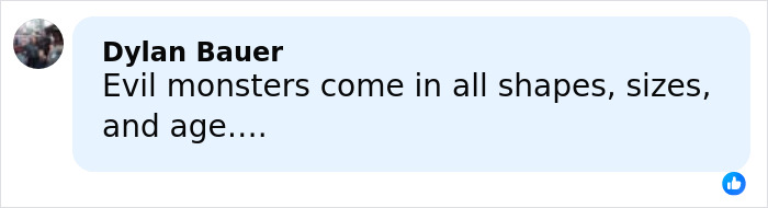 Facebook comment by Dylan Bauer warning about evil monsters in various forms, relating to accused teens' disturbing tactic.