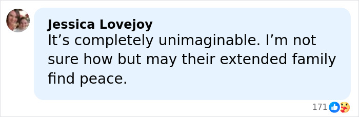 Comment by Jessica Lovejoy expressing condolences after Greg Biffle&rsquo;s wife sent harrowing text before plane crash.