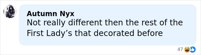 Comment from user Autumn Nyx reacting to Melania Trump's new Christmas ornament, sparking outrage over its cost.