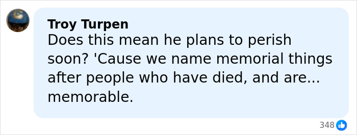 Screenshot of an online comment discussing the Kennedy Center renaming amid Maria Shriver’s furious post trending online. Screenshot of an online comment discussing the Kennedy Center renaming amid Maria Shriver’s furious post trending online.