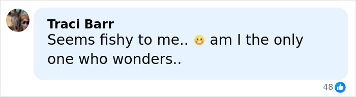 Social media comment expressing doubt and curiosity related to influencer's daughter passing away heartbreaking news.