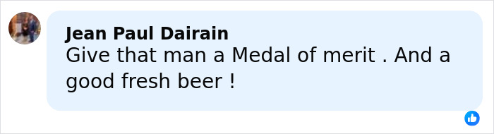 Comment from user Jean Paul Dairain praising a man for merit and offering a fresh beer, related to snitch reporting Bonnie Blue. Comment from user Jean Paul Dairain praising a man for merit and offering a fresh beer, related to snitch reporting Bonnie Blue.