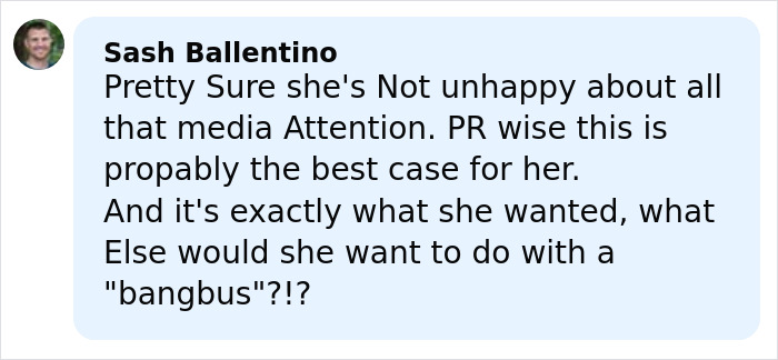 Commenter Sasha Ballentino sharing thoughts on media attention related to Bonnie Blue’s legal case and prison sentence risk. Commenter Sasha Ballentino sharing thoughts on media attention related to Bonnie Blue’s legal case and prison sentence risk.