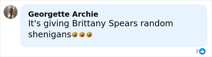 Comment by Georgette Archie mentioning Brittany Spears and using laughing emojis on a social media post about Amy Schumer dramatic weight loss.