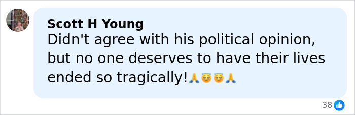 Comment expressing sympathy over tragic death related to Rob Reiner's daughter and parents' brutal slaying in LA home. Comment expressing sympathy over tragic death related to Rob Reiner's daughter and parents' brutal slaying in LA home.