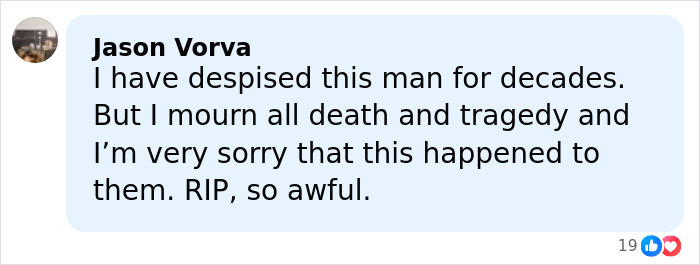 Comment from Jason Vorva expressing sorrow over a Hollywood icon&rsquo;s disturbing passing and paying respects.