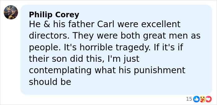Comment on Rob Reiner's daughter heartbreaking post about finding her parents brutally slain in LA home. Comment on Rob Reiner's daughter heartbreaking post about finding her parents brutally slain in LA home.