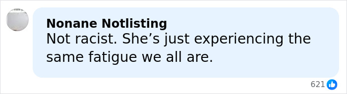 Screenshot of a social media comment denying racism amid viral video of racist Cinnabon employee incident. Screenshot of a social media comment denying racism amid viral video of racist Cinnabon employee incident.