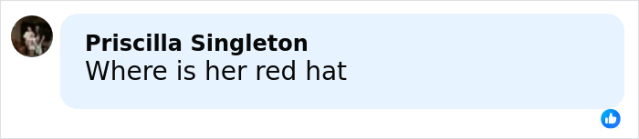 Facebook comment screenshot showing user Priscilla Singleton asking where a red hat is in a social media post about a racist Cinnabon employee. Facebook comment screenshot showing user Priscilla Singleton asking where a red hat is in a social media post about a racist Cinnabon employee.