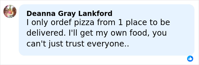 Comment from user defending pizza order trust issues after DoorDasher arrested for allegedly pepper-spraying food with bizarre excuse Comment from user defending pizza order trust issues after DoorDasher arrested for allegedly pepper-spraying food with bizarre excuse