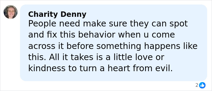 Comment from Charity Denny urging people to recognize and stop harmful behavior to prevent attacks on teens. Comment from Charity Denny urging people to recognize and stop harmful behavior to prevent attacks on teens.