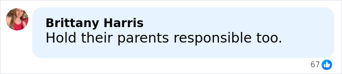 Comment by Brittany Harris urging to hold parents responsible in a discussion on two teens charged with homicide. Comment by Brittany Harris urging to hold parents responsible in a discussion on two teens charged with homicide.