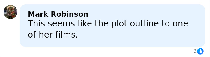 Mark Robinson commenting on a post, implying the story resembles a plot outline from one of Bonnie Blue&rsquo;s films.