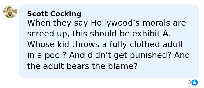 ALT text: Comment discussing Hollywood morals related to Steven Spielberg refusing to work with Ben Affleck over a director’s son incident