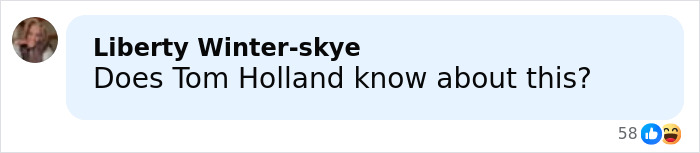 Screenshot of social media comment asking if Tom Holland knows about Zendaya’s engagement ring and Robert Pattinson viral ad. Screenshot of social media comment asking if Tom Holland knows about Zendaya’s engagement ring and Robert Pattinson viral ad.