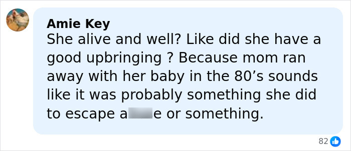 Comment discussing a child kidnapped from Kentucky in 1983 found alive after over 40 years, questioning upbringing and circumstances. Comment discussing a child kidnapped from Kentucky in 1983 found alive after over 40 years, questioning upbringing and circumstances.