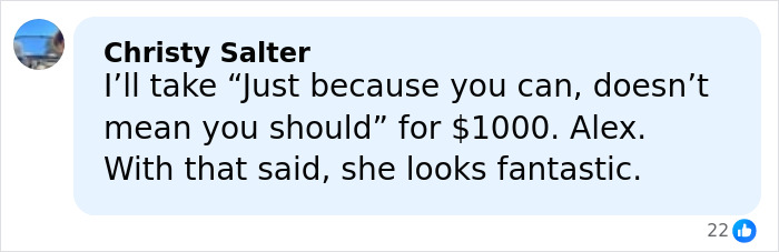 Screenshot of a Facebook comment reacting to Brooks Nader hilariously trolled for wearing Santa belt as shirt in Aspen.