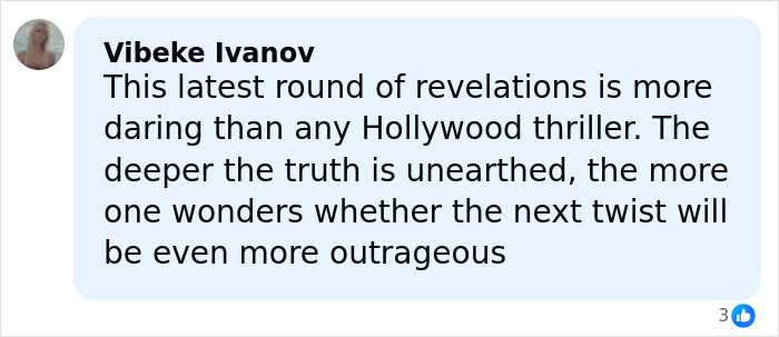 Comment by Vibeke Ivanov praising the daring revelations about Epstein&rsquo;s private island home and its outrageous twists.