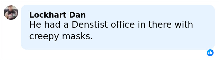 Comment about Epstein&rsquo;s private island home mentioning a dentist office with creepy masks visible inside.