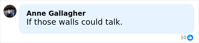 Comment by Anne Gallagher saying if those walls could talk, highlighting eerie new images from Epstein&rsquo;s private island home.