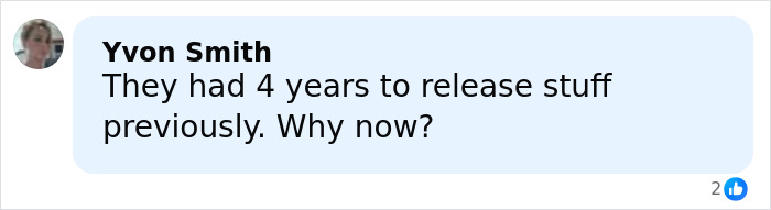 Comment from Yvon Smith questioning the timing of releasing new images from Epstein&rsquo;s private island home.