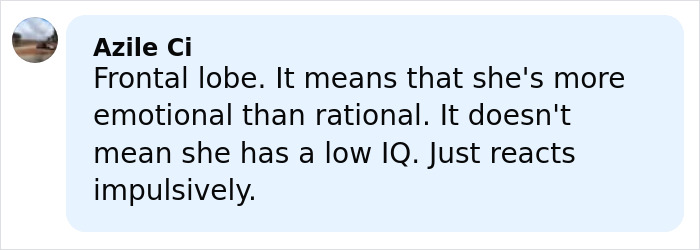 Comment explaining low brain activity meaning, clarifying it relates to emotions and impulsive reactions, not IQ levels. Comment explaining low brain activity meaning, clarifying it relates to emotions and impulsive reactions, not IQ levels.