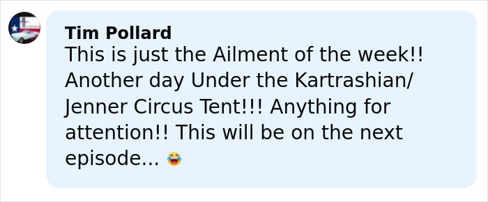 Comment by Tim Pollard expressing skepticism about Kim Kardashian struggling with low brain activity after a scan. Comment by Tim Pollard expressing skepticism about Kim Kardashian struggling with low brain activity after a scan.
