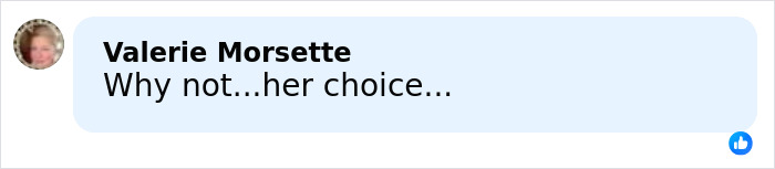 Comment expressing support for personal choice on a post about Heidi Klum going au naturel in St. Barths with Tom Kaulitz.