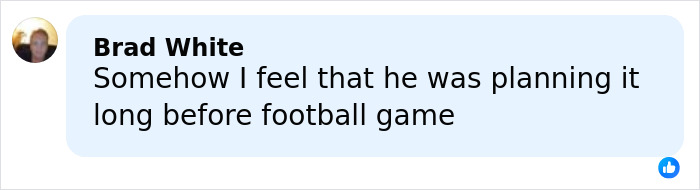 Screenshot of a Facebook comment about a man's heated NFL argument with family mentioning planning before football game.