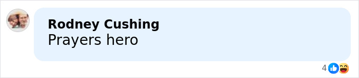 Comment on social media saying Prayers hero, reflecting support for Bondi Beach hero who confronted attacker.