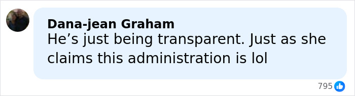 Screenshot of a social media comment defending Karoline Leavitt's close-up photo amid alleged lip filler marks mockery.