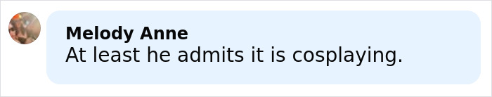 Comment by Melody Anne discussing cosplay in response to high school teacher&rsquo;s costume photos sparking outrage among parents online