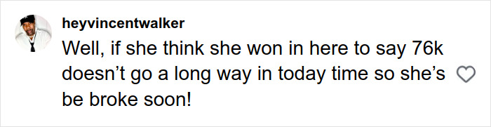 Screenshot of a social media comment discussing financial struggles related to a Cinnabon worker's situation involving a Somali couple.