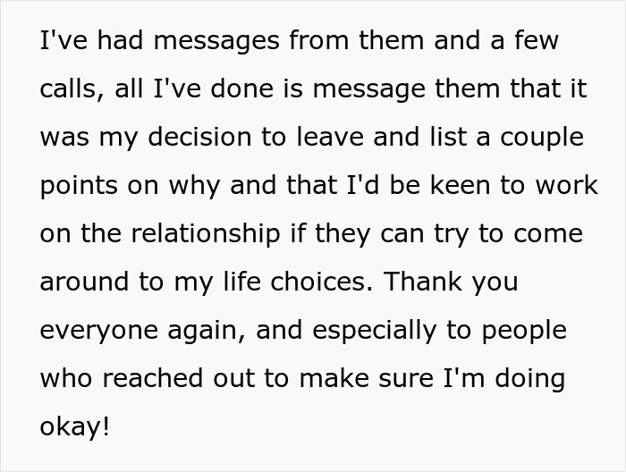 Text excerpt expressing a desire to improve relationships and navigate being held hostage at parents&rsquo; place.