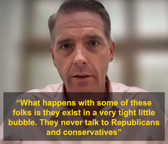 Scott Jennings speaking critically about the debate flop involving Michael Douglas and Zeta-Jones' nepo baby son.