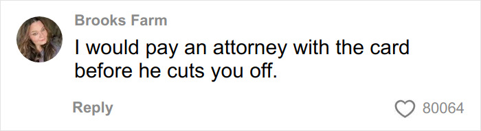 Comment on social media expressing advice to hire an attorney after unexpected divorce, reflecting a stay-at-home mom&rsquo;s legal concern.