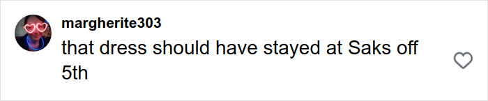 Comment on social media saying that a dress should have stayed at Saks off 5th related to Sydney Sweeney&rsquo;s MAGA makeover debate.