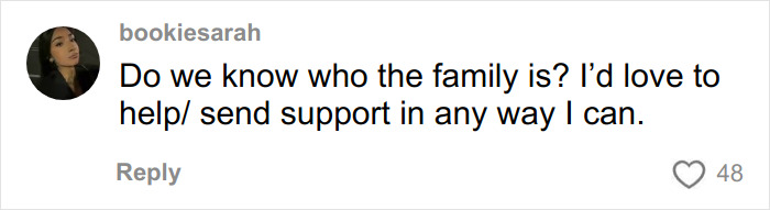 Screenshot of a social media comment asking about the family and offering support after teen pepper-sprayed tourists on a boat. Screenshot of a social media comment asking about the family and offering support after teen pepper-sprayed tourists on a boat.