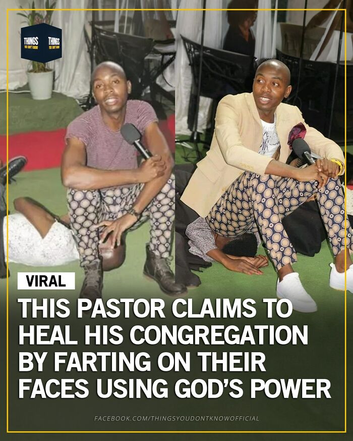 Pastor claims to heal congregation by farting on their faces, a compelling fact for great conversation starters.