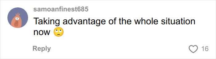 Comment on social media post criticizing single mom's GoFundMe after Bondi Beach attack, expressing frustration with an eye-roll emoji.
