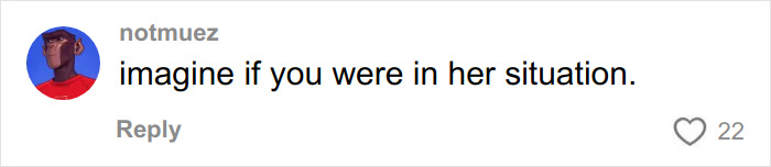 Screenshot of a social media comment reading imagine if you were in her situation, related to Bondi Beach attack outrage.