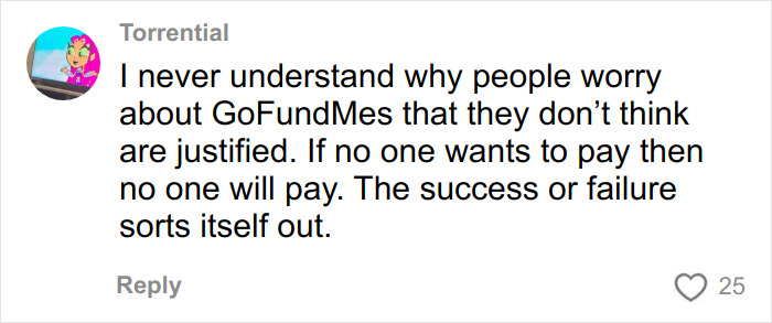 Comment on GoFundMe controversy after Bondi Beach attack, discussing public reaction to single mom's fundraiser.