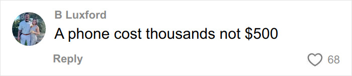 Comment on social media from B Luxford criticizing the cost mentioned in a GoFundMe post related to Bondi Beach attack outrage.