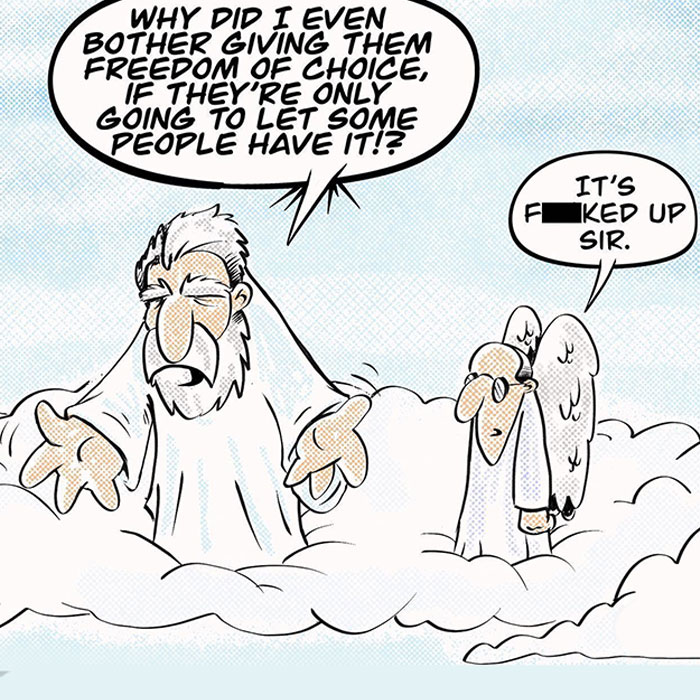 ‘Angel Steaks’: 20 Single-Panel Cartoons Featuring God