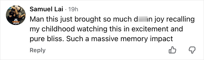 Comment by Samuel Lai expressing nostalgia and joy recalling childhood memories from a viral then-and-now Home Alone video. Comment by Samuel Lai expressing nostalgia and joy recalling childhood memories from a viral then-and-now Home Alone video.