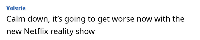 Comment by user Valeria discussing concerns about a new Netflix reality show related to intimate Korean encounters and K-Drama style dates. Comment by user Valeria discussing concerns about a new Netflix reality show related to intimate Korean encounters and K-Drama style dates.